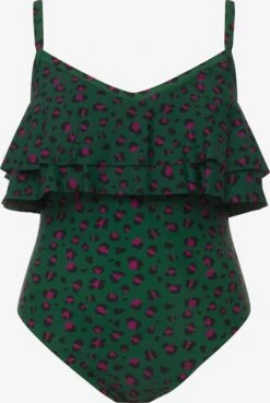 Grote Cups Badpak Dames Donkergroen