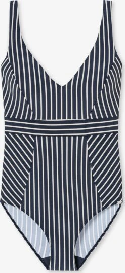 Schiesser Grote Cups Triangel Badpak Aqua Californian Dream Dames Blauw / Wit