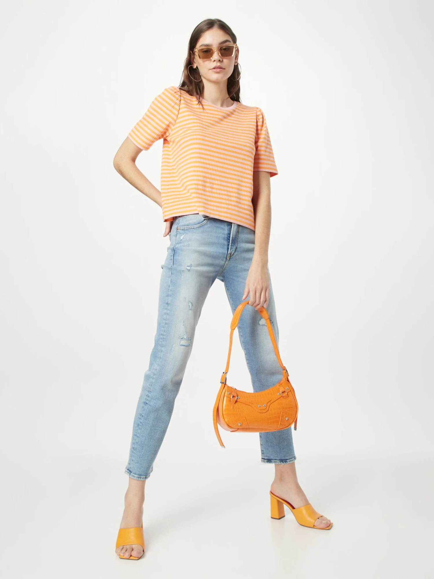 T-shirts Shirt NUTANIA Dames Mandarijn 7 T-shirts Shirt NUTANIA Dames Mandarijn - Afbeelding 5