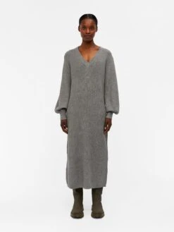 Object Midi Jurken Jurk Malena Dames Grijs Gemêleerd -Ulla Popken Verkoop 0684e148ee2e29f64dae6bbf77e2f748