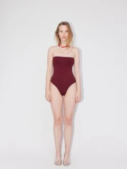 Bandeau Badpakken Bandeau Badpak Laia Dames Bourgogne -Ulla Popken Verkoop 092ea47dd341c80bc6bd189e6950c52d