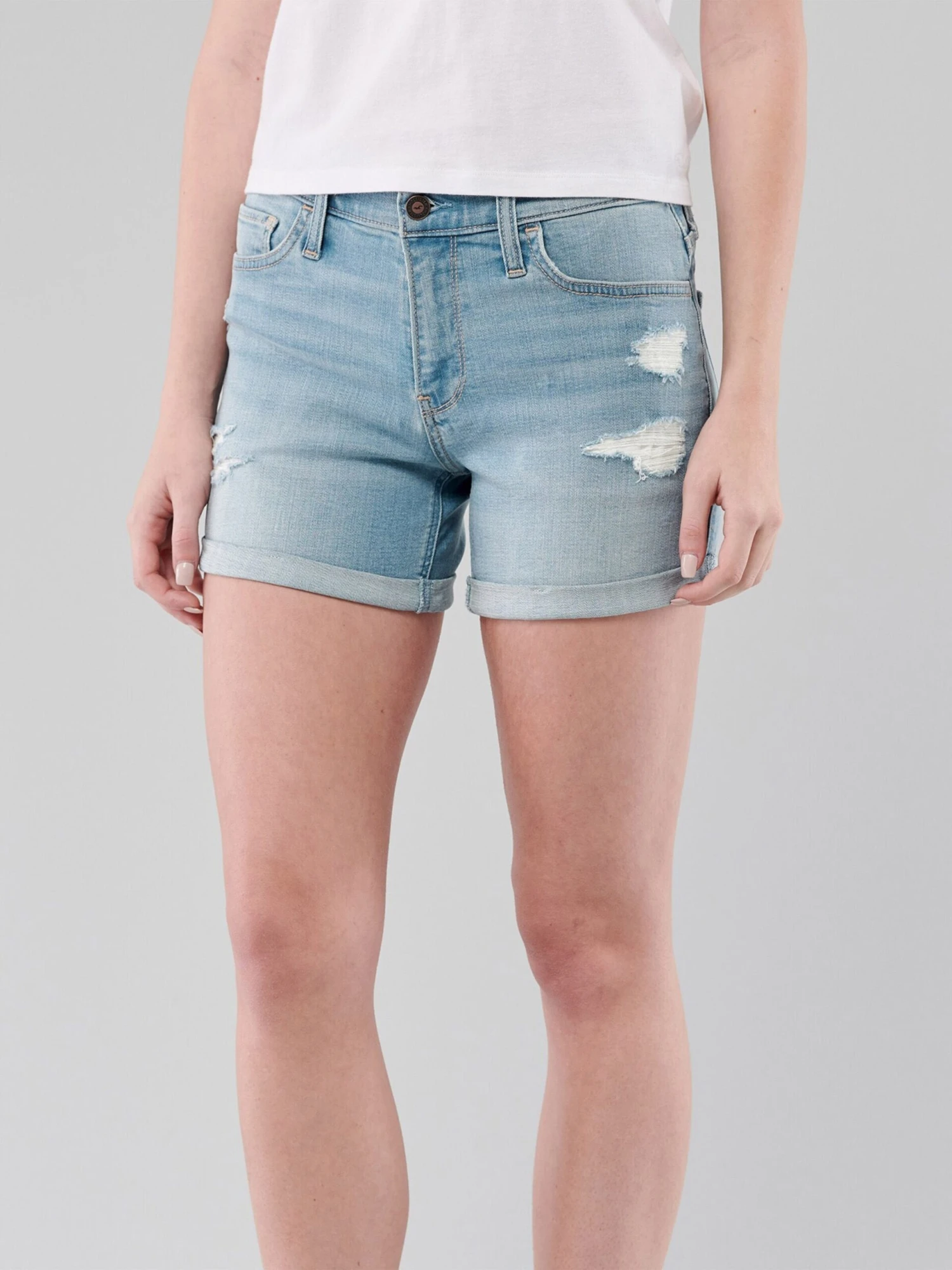 Hollister Denim Shorts Regular Jeans DTC MR Dames Blauw 4 Hollister Denim Shorts Regular Jeans DTC MR Dames Blauw - Afbeelding 2