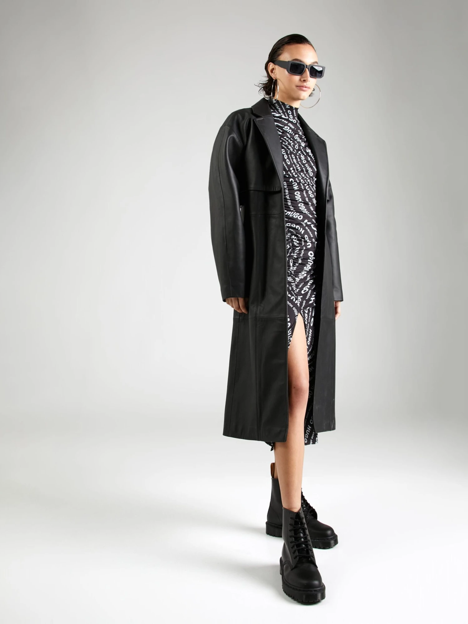 Hugo Midi Jurken Jurk Neuria Dames Zwart 7 Hugo Midi Jurken Jurk Neuria Dames Zwart - Afbeelding 5