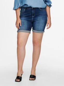 ONLY CARMAKOMA Denim Shorts Slimfit Jeans Laola Dames Blauw -Ulla Popken Verkoop 10a58b087b5cbaade23cd6a2b7ee27f2