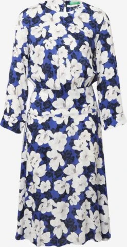 United Colors Of Benetton Midi Jurken Jurk Dames Navy / Hemelsblauw