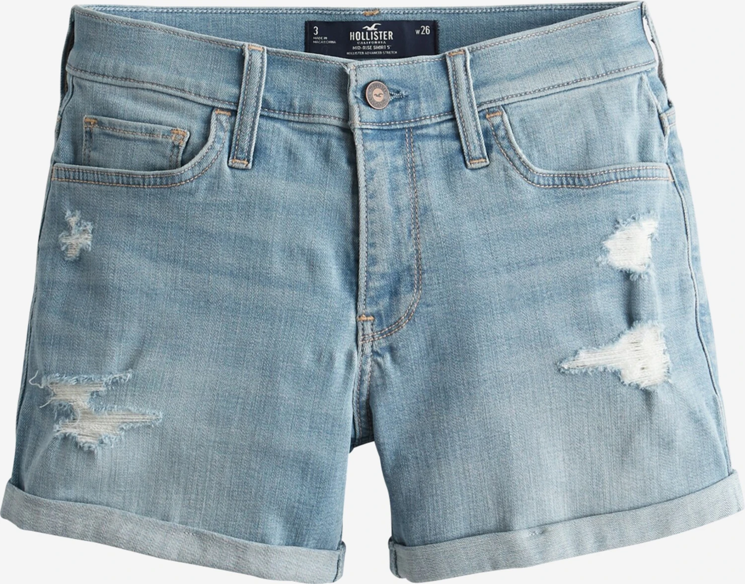 Hollister Denim Shorts Regular Jeans DTC MR Dames Blauw 3 Hollister Denim Shorts Regular Jeans DTC MR Dames Blauw