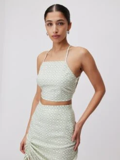 Crop Tops Top Marine Dames Pastelgroen -Ulla Popken Verkoop 16338f3098d3b608db13cd876f74e658