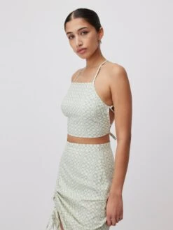 Crop Tops Top Marine Dames Pastelgroen -Ulla Popken Verkoop 191bab7c572fb492370036e613011308