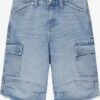 PULL & BEAR Denim Shorts Loosefit Cargojeans Dames Blauw