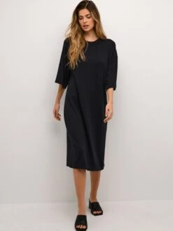 Kaffe Midi Jurken Jurk Fenia Dames Zwart -Ulla Popken Verkoop 249399cb56dc0bd61670c2fde073f253