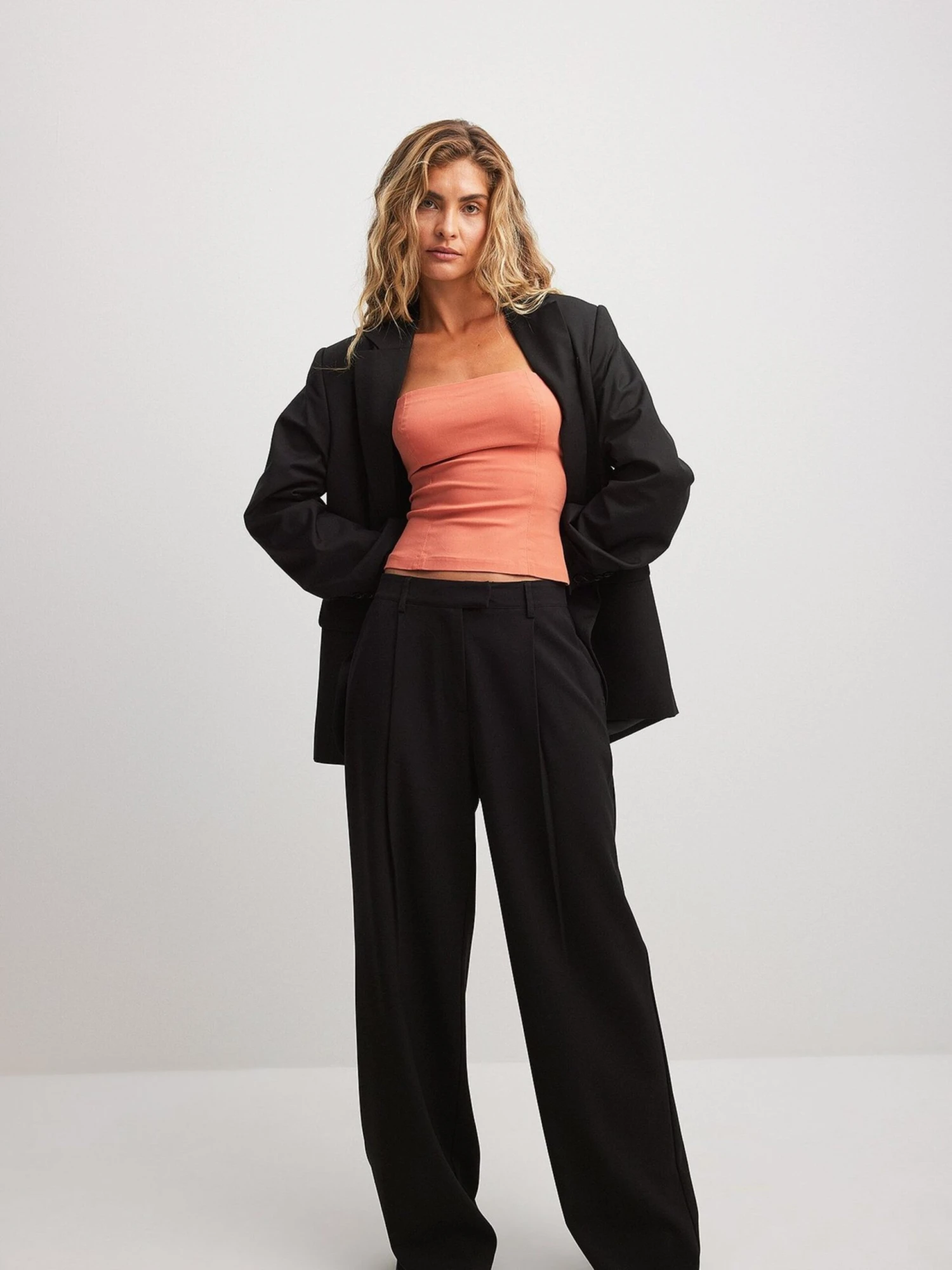 NA-KD Crop Tops Top Dames Zalm Roze 5 NA-KD Crop Tops Top Dames Zalm Roze - Afbeelding 3