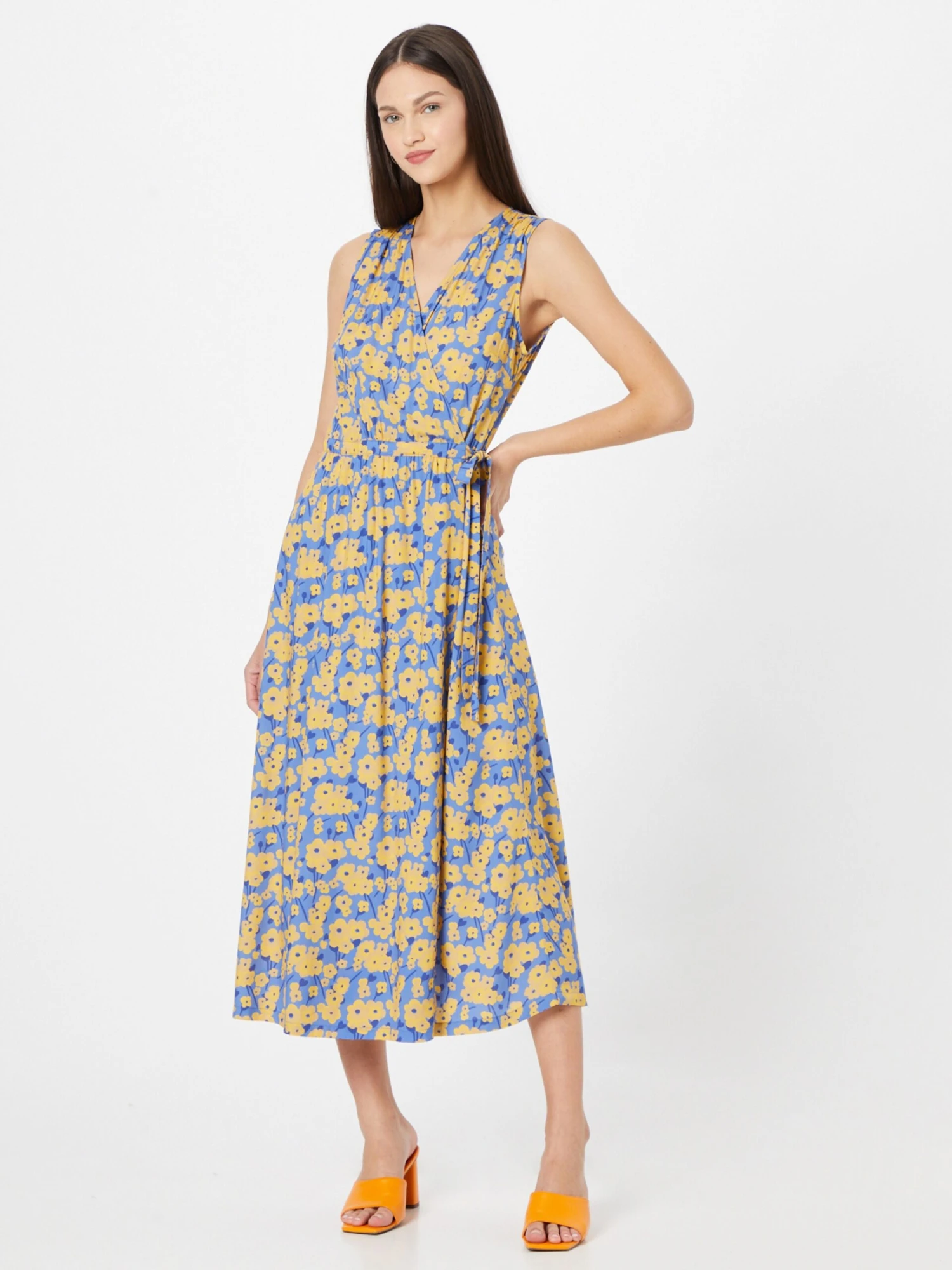 Thinking Mu Midi Jurken Jurk Dames Blauw / Lichtblauw 5 Thinking Mu Midi Jurken Jurk Dames Blauw / Lichtblauw - Afbeelding 3