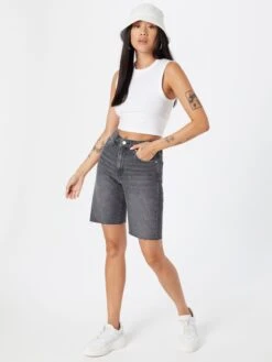 Mavi Denim Shorts Regular Jeans GLORIA Dames Grijs -Ulla Popken Verkoop 2ba6000de3b67166b61f380a96d9f2e7