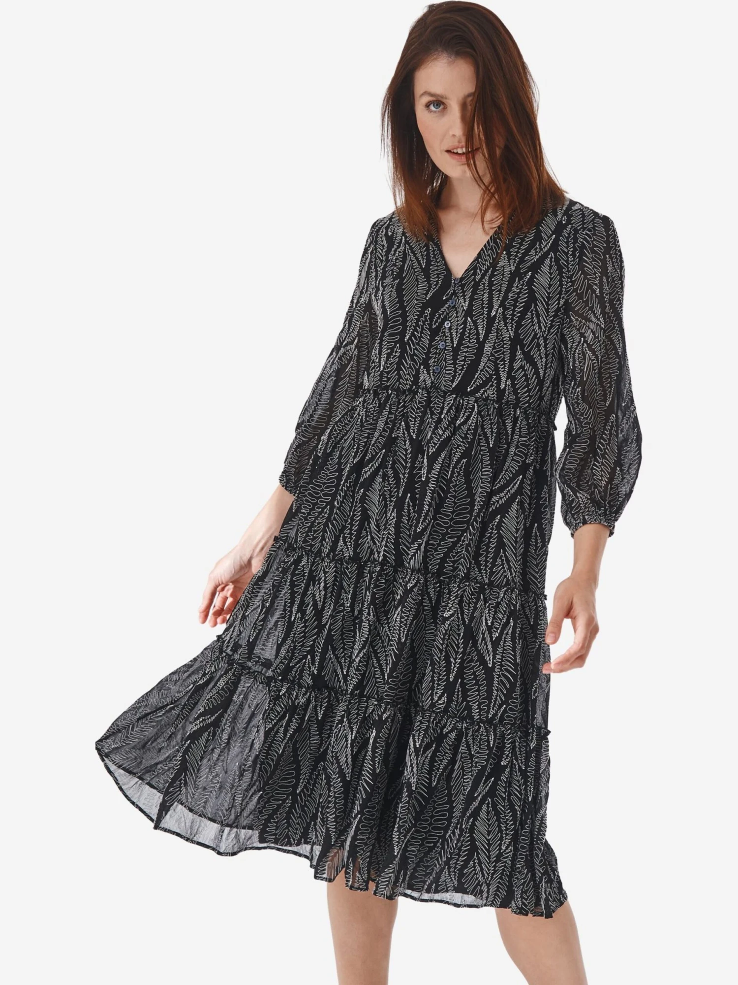 Midi Jurken Jurk KENTRA 1 Dames Zwart 4 Midi Jurken Jurk KENTRA 1 Dames Zwart - Afbeelding 2