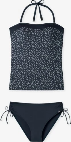 Schiesser Halter Badpakken Badpak Aqua Sea Blossom Dames Donkerblauw