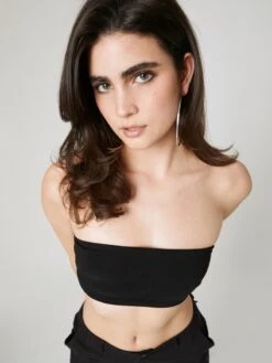 Crop Tops Top Nicola Dames Zwart -Ulla Popken Verkoop 342dacddc2d7eb6945d0036447ee1511