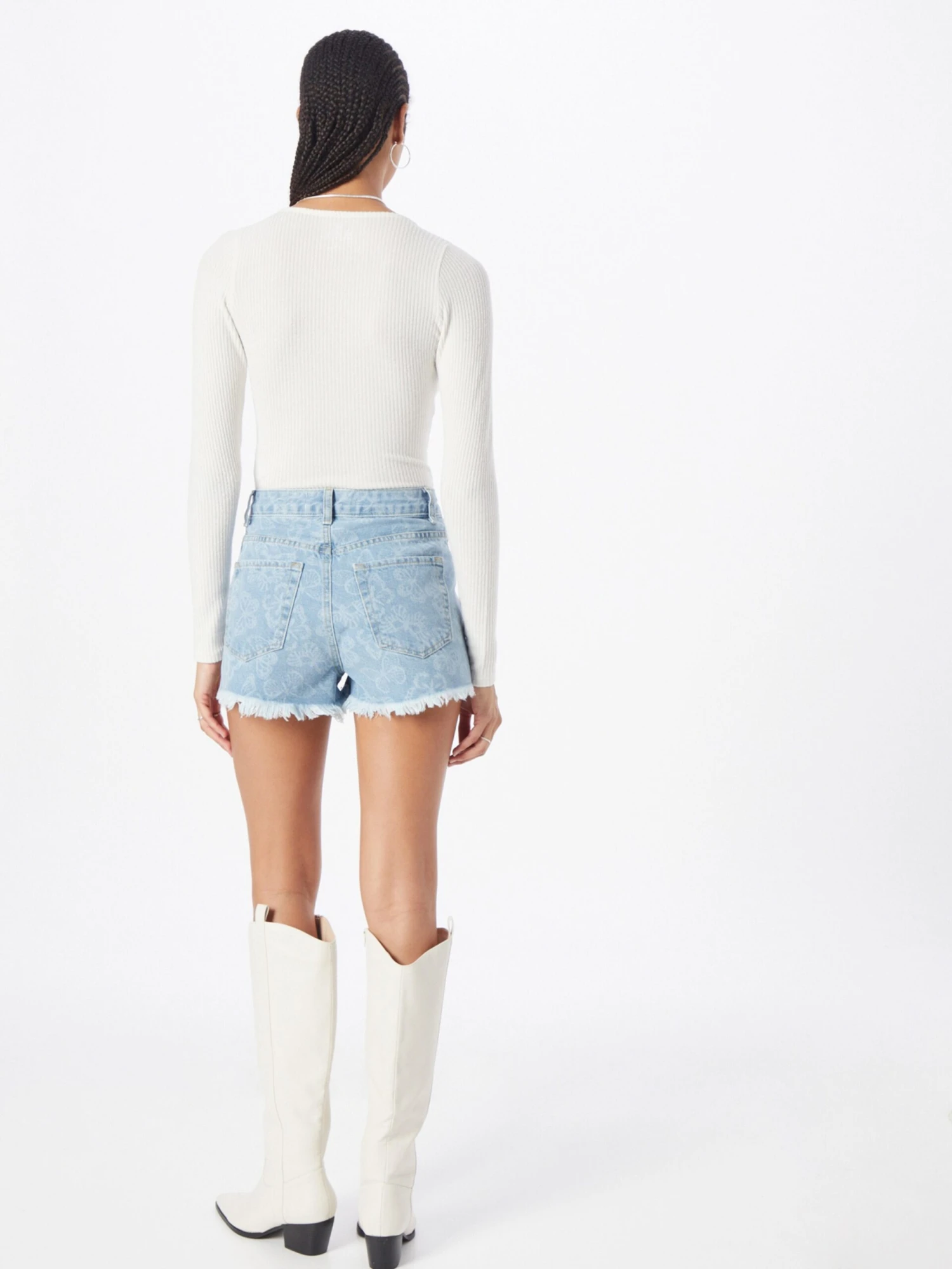 Koton Denim Shorts Regular Jeans Dames Blauw / Lichtblauw 6 Koton Denim Shorts Regular Jeans Dames Blauw / Lichtblauw - Afbeelding 4