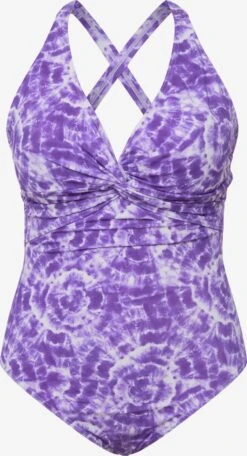 Grote Cups Bustier Badpak Dames Violetblauw