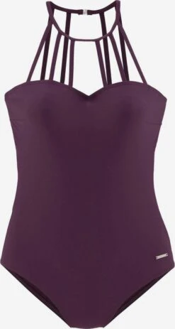 Bruno Banani Badpakken Zonder Beugel High Neck Badpak Dames Pruim