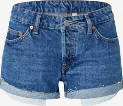 WEEKDAY Denim Shorts Slimfit Jeans Fire Dames Blauw
