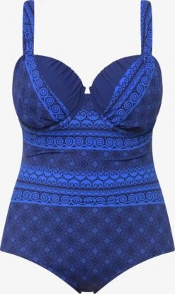 Ulla Popken Corrigerende Badpakken Minimizer Shaping-badpak Dames Blauw / Enziaan / Duifblauw