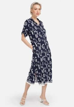 HELMIDGE Midi Jurken Jurk Dames Donkerblauw -Ulla Popken Verkoop 4c7275c190e7e2949ca80bdd647bdb6b
