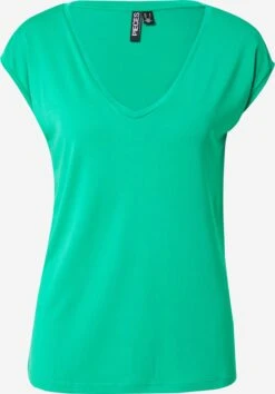 Pieces T-shirts Shirt KAMALA Dames Jade Groen