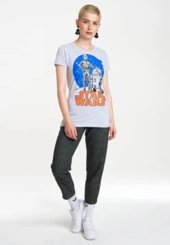 Logoshirt T-shirts Shirt R2-D2 & C-3PO Dames Grijs Gemêleerd -Ulla Popken Verkoop 4ee0f6e0a0b8a4f780cffc050ced14ab