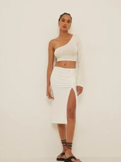 NA-KD Crop Tops Top Dames Wit -Ulla Popken Verkoop 537f6654a201a2d980a28fd769f80399