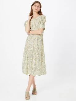 Midi Jurken Jurk IRBABETTE Dames Beige / Groen -Ulla Popken Verkoop 574e86b71e46c157613251e48b585db4