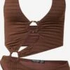 NASTY GAL Halter Badpakken Bustier Badpak Dames Bruin -Ulla Popken Verkoop 5c1c19485984bdfb3a31fd563ce62496