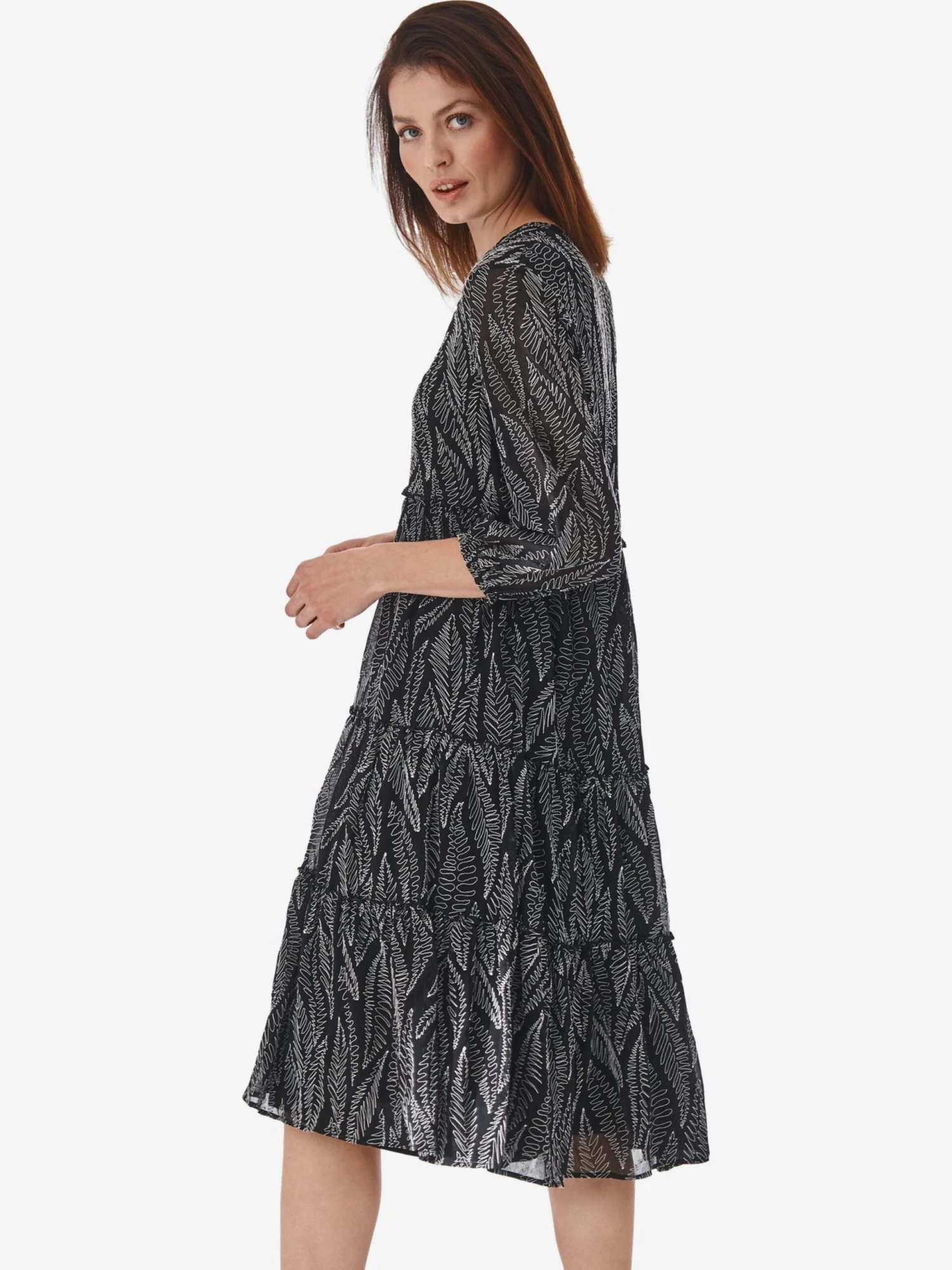 Midi Jurken Jurk KENTRA 1 Dames Zwart 5 Midi Jurken Jurk KENTRA 1 Dames Zwart - Afbeelding 3