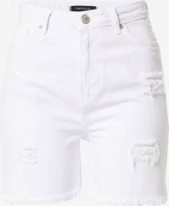 Trendyol Denim Shorts Regular Jeans Dames Wit