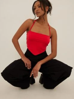 NA-KD Crop Tops Top Dames Rood 8 NA-KD Crop Tops Top Dames Rood -Ulla Popken Verkoop 6967e17fad971d81fab74c107e822443