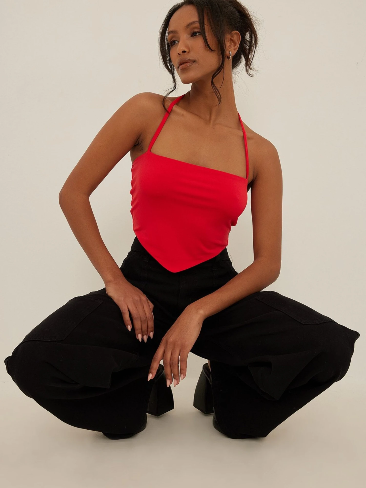 NA-KD Crop Tops Top Dames Rood 5 NA-KD Crop Tops Top Dames Rood - Afbeelding 3