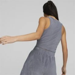 Puma Crop Tops Top Dames Grafiet -Ulla Popken Verkoop 6c61f3686336e0499caec7b55d96109f