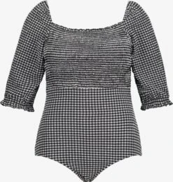 Ulla Popken Grote Cups Badpak Dames Zwart / Wit