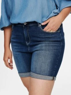 ONLY CARMAKOMA Denim Shorts Slimfit Jeans Laola Dames Blauw -Ulla Popken Verkoop 6d87e7e4f8d51910245ae1297571c8df