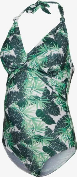 Mamalicious Halter Badpakken Badpak Gaia Dames Smaragd / Jade Groen