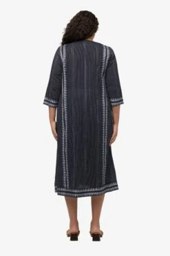 Ulla Popken Midi Jurken Jurk Dames Nachtblauw -Ulla Popken Verkoop 74380a8ba0c2c4eb4b68412862a91847