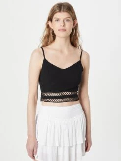 About You Crop Tops Top Indira Dames Zwart -Ulla Popken Verkoop 796380a93c409287ccbc6b09b5f84039