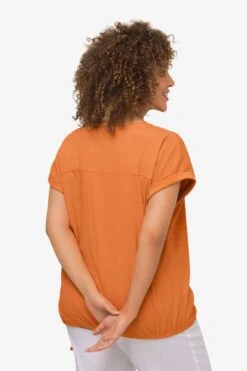 Ulla Popken T-shirts Shirt Dames Mandarijn -Ulla Popken Verkoop 7deee36cf68466025a796753ce109838