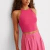 NA-KD Crop Tops Top Dames Pink -Ulla Popken Verkoop 80e2dccf4c746e697a32c35b16311795