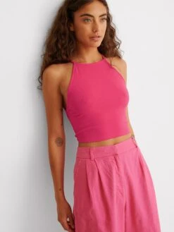 NA-KD Crop Tops Top Dames Pink