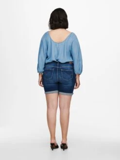 ONLY CARMAKOMA Denim Shorts Slimfit Jeans Laola Dames Blauw -Ulla Popken Verkoop 80e66688c8e078c6f98e391db37a56aa