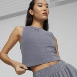 Puma Crop Tops Top Dames Grafiet -Ulla Popken Verkoop 8c75330346257e55b06556ae1efa98f8