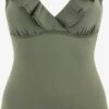Jette Grote Cups Bustier Badpak Dames Olijfgroen