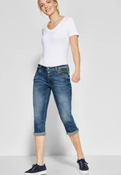 STREET ONE Denim Shorts Slimfit Jeans Jane Dames Blauw -Ulla Popken Verkoop 9421dd6c2e47d78494586f24c23c9614