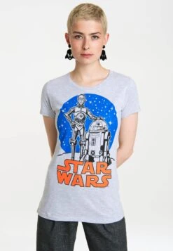 Logoshirt T-shirts Shirt R2-D2 & C-3PO Dames Grijs Gemêleerd -Ulla Popken Verkoop 9d7cf1f46db5b6e91c16b0088d292b19