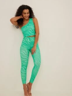 NA-KD Crop Tops Top Dames Groen